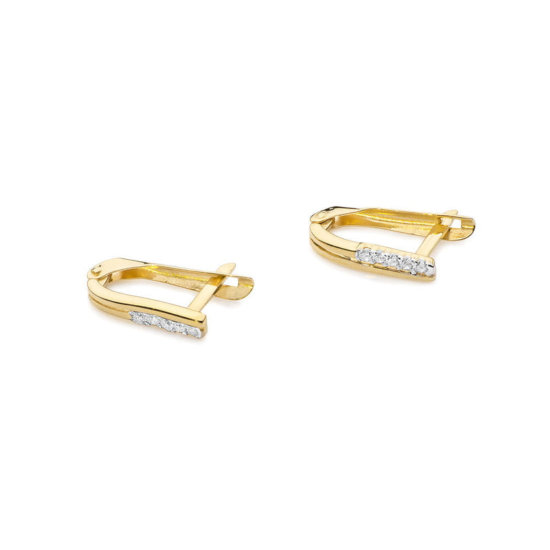 Cercei Aur 14K cu Diamante Naturale 0.15 ct, imaginea 2 din 5