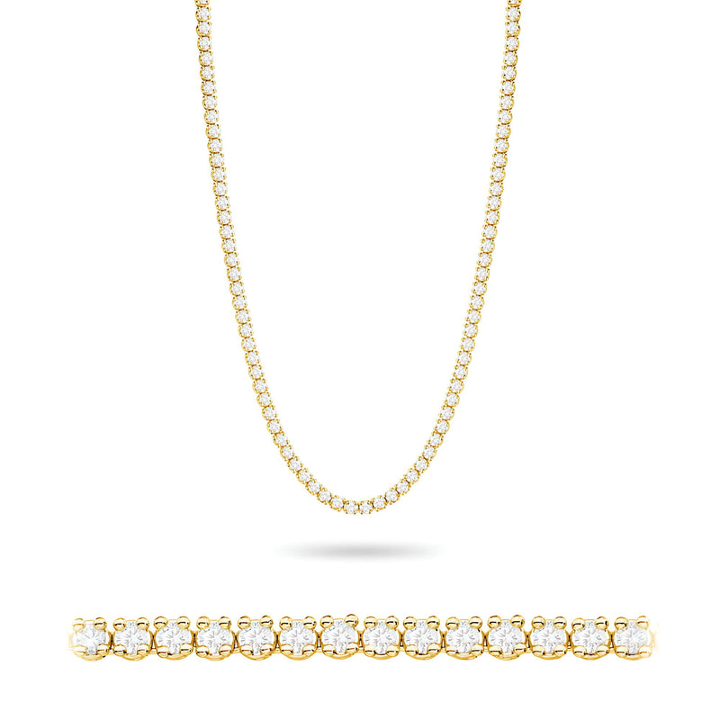 Colier Aur 14K cu Diamante de Laborator 6.90 ct — Aur galben