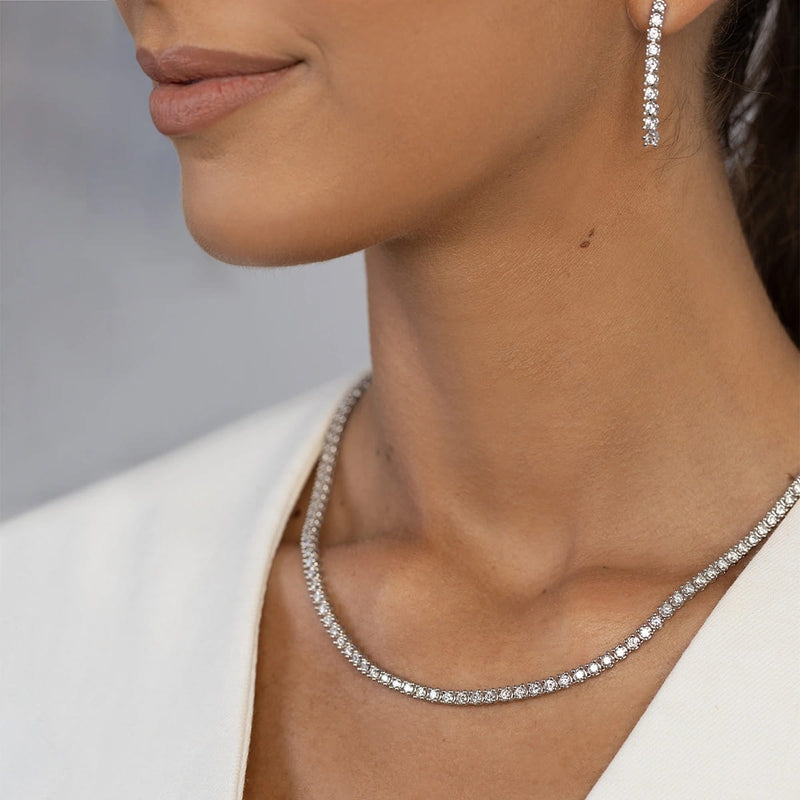 Colier Aur 14K cu Diamante de Laborator 6.90 ct, imaginea 4 din 5