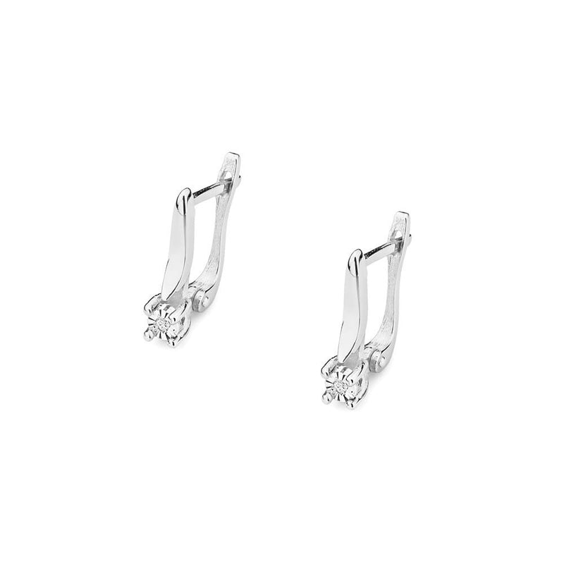 Cercei Aur 14K cu Diamant Natural 0.01 ct, imaginea 3 din 4