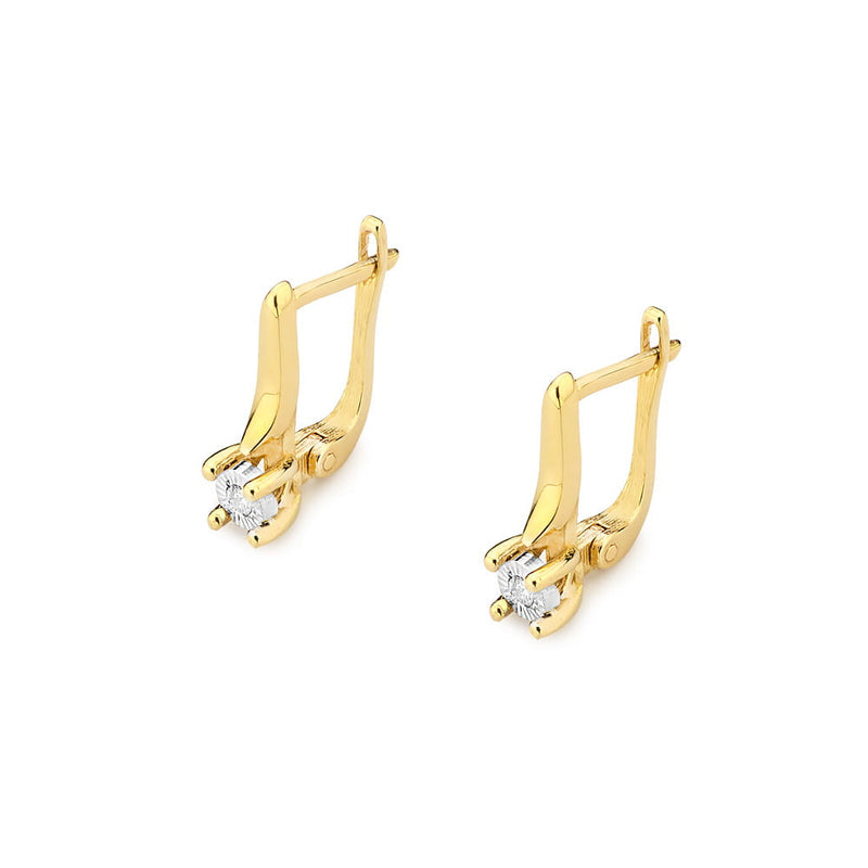 Cercei Aur 14K cu Diamant Natural 0.03 ct, imaginea 5 din 5