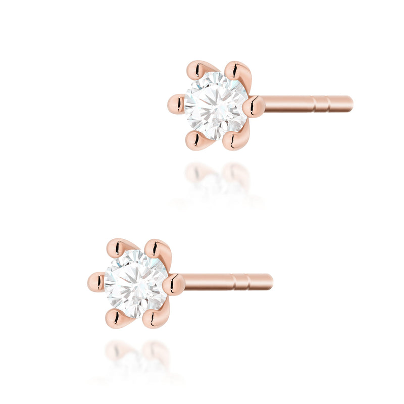 Cercei Aur 14K cu Diamant Natural 0.08 ct, imaginea 4 din 9