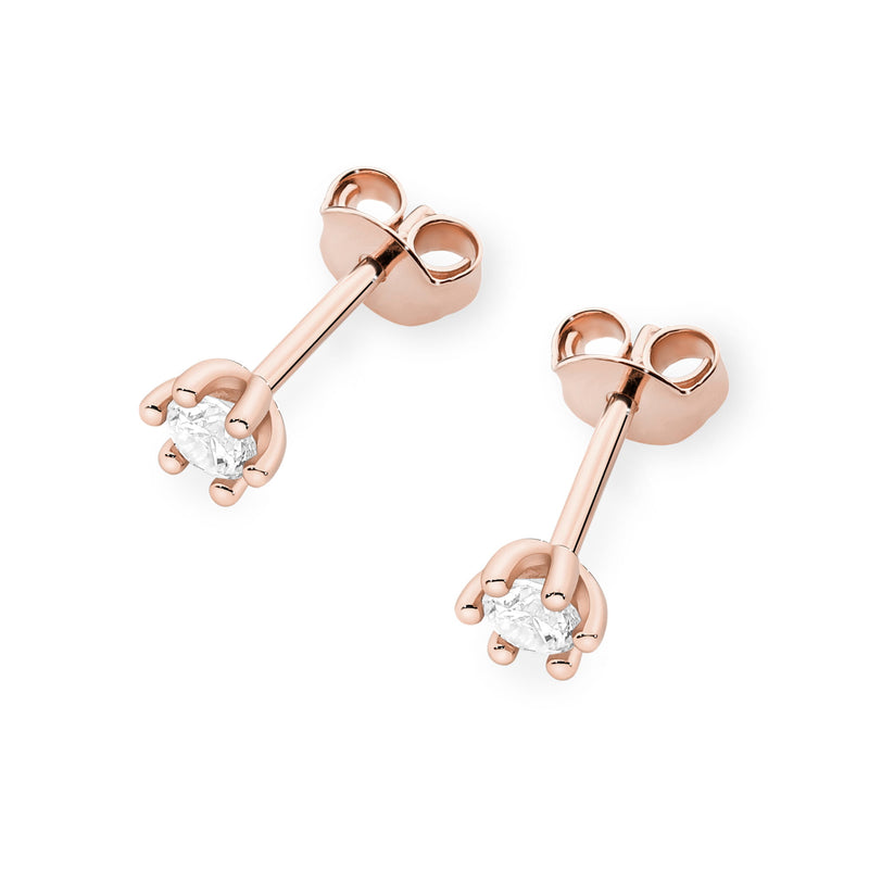 Cercei Aur 14K cu Diamant Natural 0.08 ct, imaginea 5 din 9