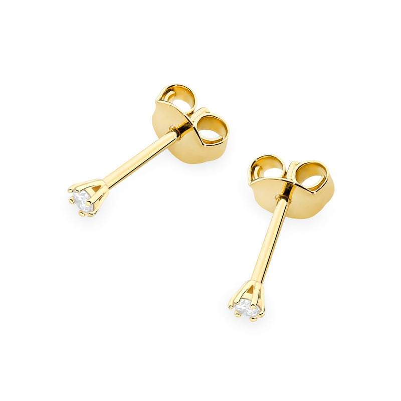 Cercei Aur 14K cu Diamant Natural 0.05 ct, imaginea 2 din 9