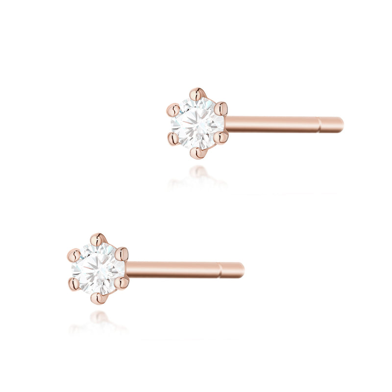 Cercei Aur 14K cu Diamant Natural 0.05 ct, imaginea 4 din 9