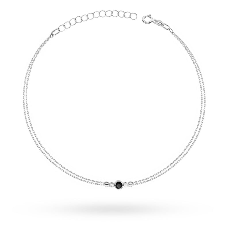 Bratara Aur 14K cu Diamante Naturale Albe si Negre 0.15 ct, imaginea 5 din 6