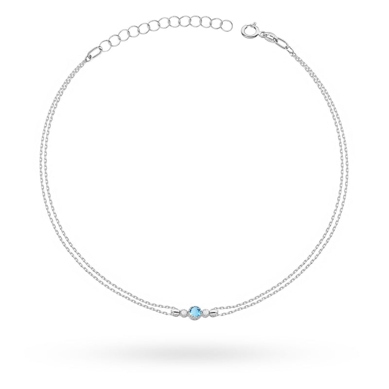 Bratara Aur 14K cu Topaz Swiss 0.15 ct si Diamante Naturale 0.03 ct, imaginea 5 din 6