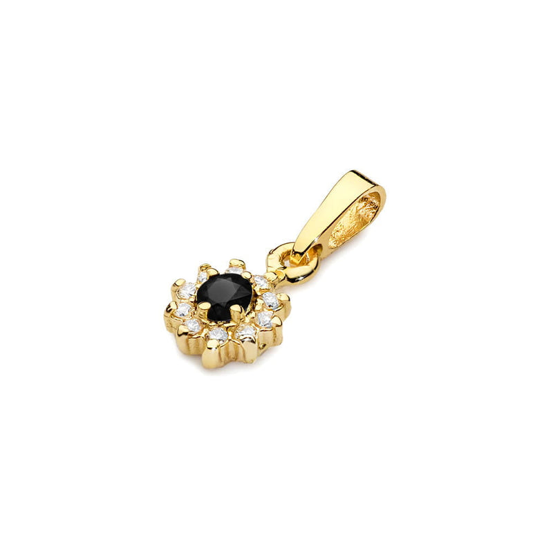 Pandantiv Aur 14K cu Diamante Naturale Albe si Negre 0.21 ct, imaginea 2 din 6