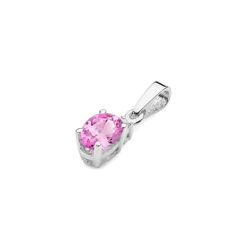 Pandantiv Aur 14K cu Topaz Roz 0.50 ct si Diamant Natural 0.01 ct, imaginea 6 din 6