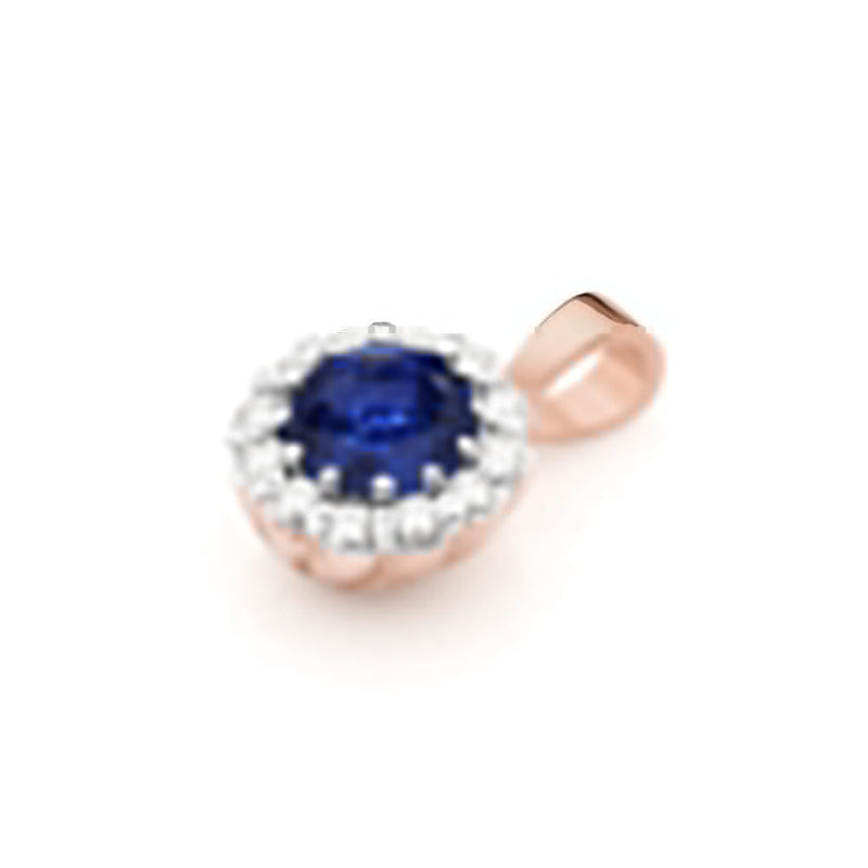 Pandantiv Aur 14K cu Safir 0.50 ct si Diamante Naturale 0.10 ct, imaginea 4 din 6