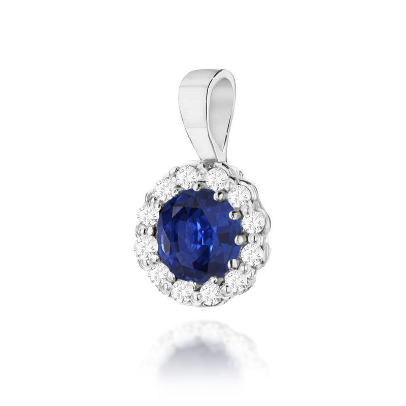 Pandantiv Aur 14K cu Safir 0.50 ct si Diamante Naturale 0.10 ct, imaginea 5 din 6
