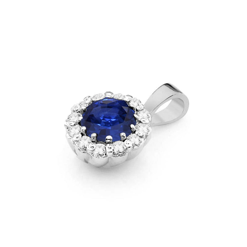 Pandantiv Aur 14K cu Safir 0.50 ct si Diamante Naturale 0.10 ct, imaginea 6 din 6