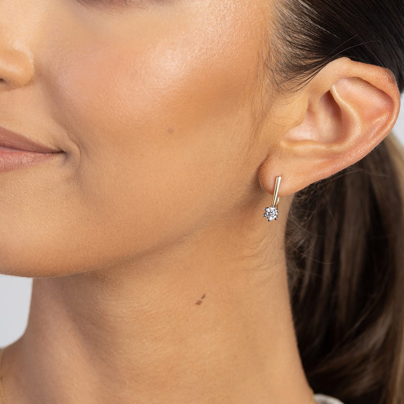 Cercei Aur 14K cu Diamante Naturale 0.30 ct, imaginea 2 din 6