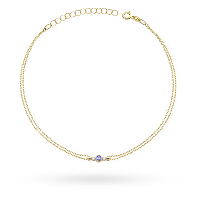 Bratara Aur 14K cu Tanzanit 0.15 ct si Diamante Naturale 0.03 ct