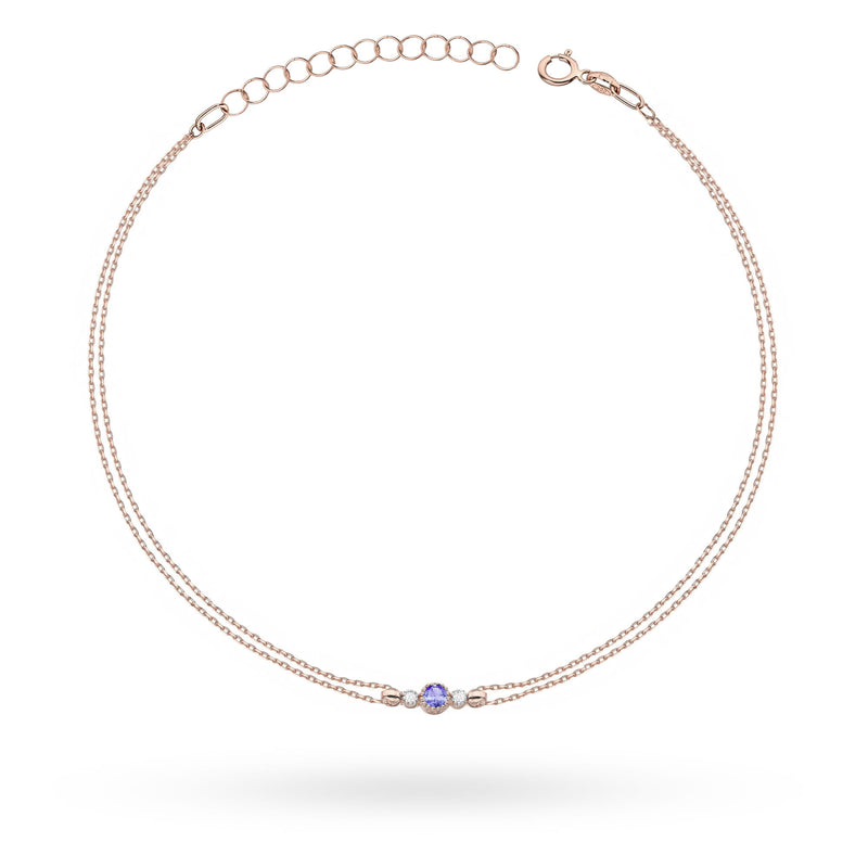 Bratara Aur 14K cu Tanzanit 0.15 ct si Diamante Naturale 0.03 ct, imaginea 3 din 6