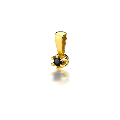Pandantiv Aur 14K cu Diamant Natural Negru 0.12 ct