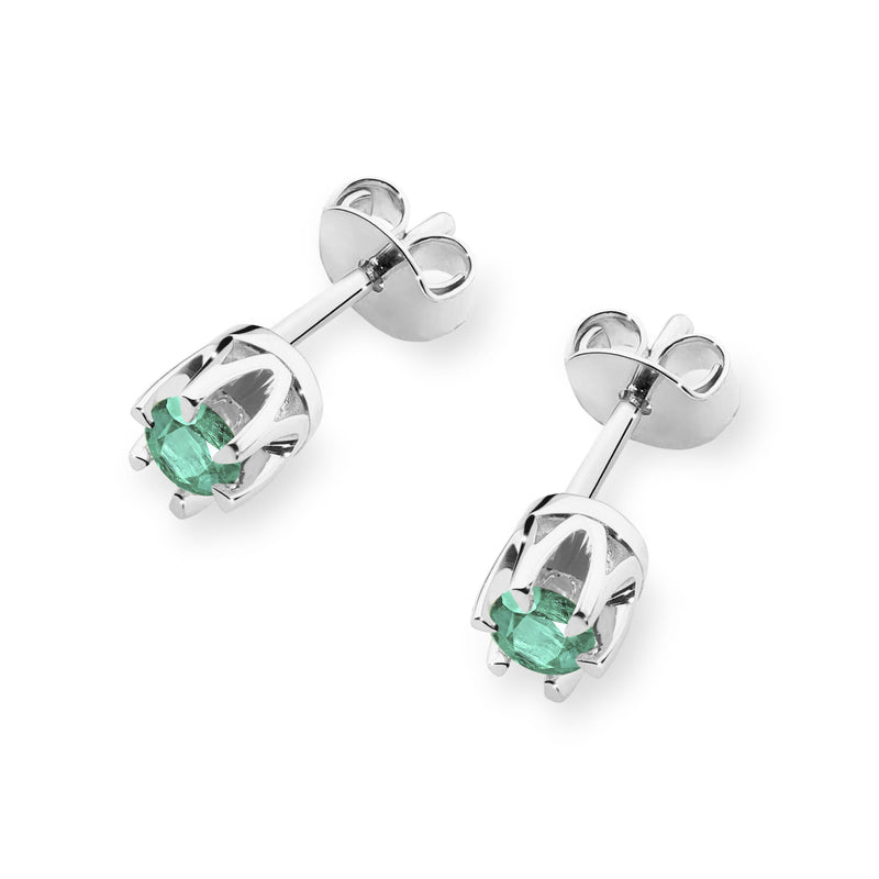 Cercei Aur 14K cu Smarald 0.15 ct, imaginea 6 din 6