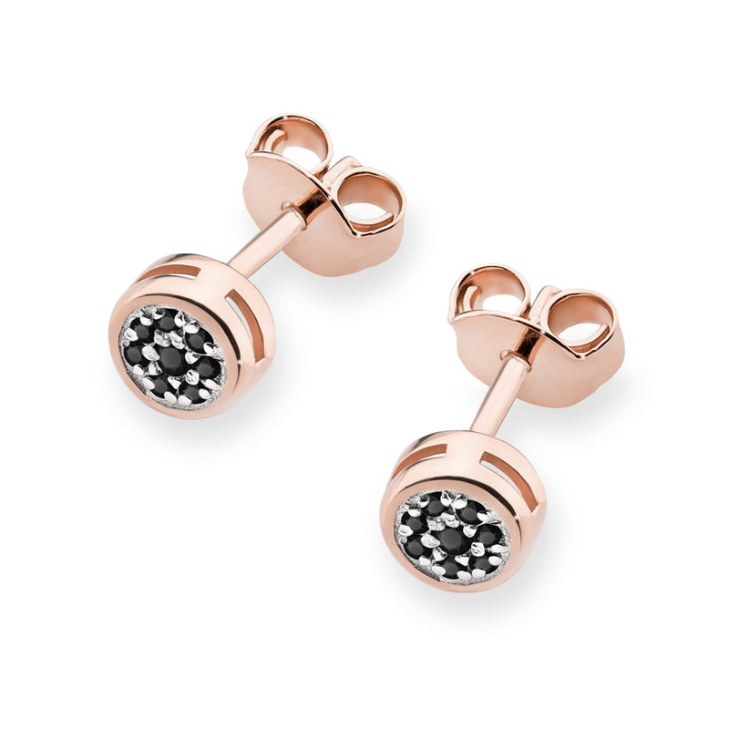 Cercei Aur 14K cu Diamante Naturale Negre 0.08 ct, imaginea 4 din 6