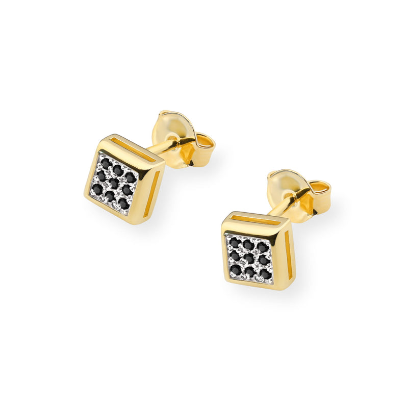 Cercei Aur 14K cu Diamante Naturale Negre 0.09 ct, imaginea 2 din 6