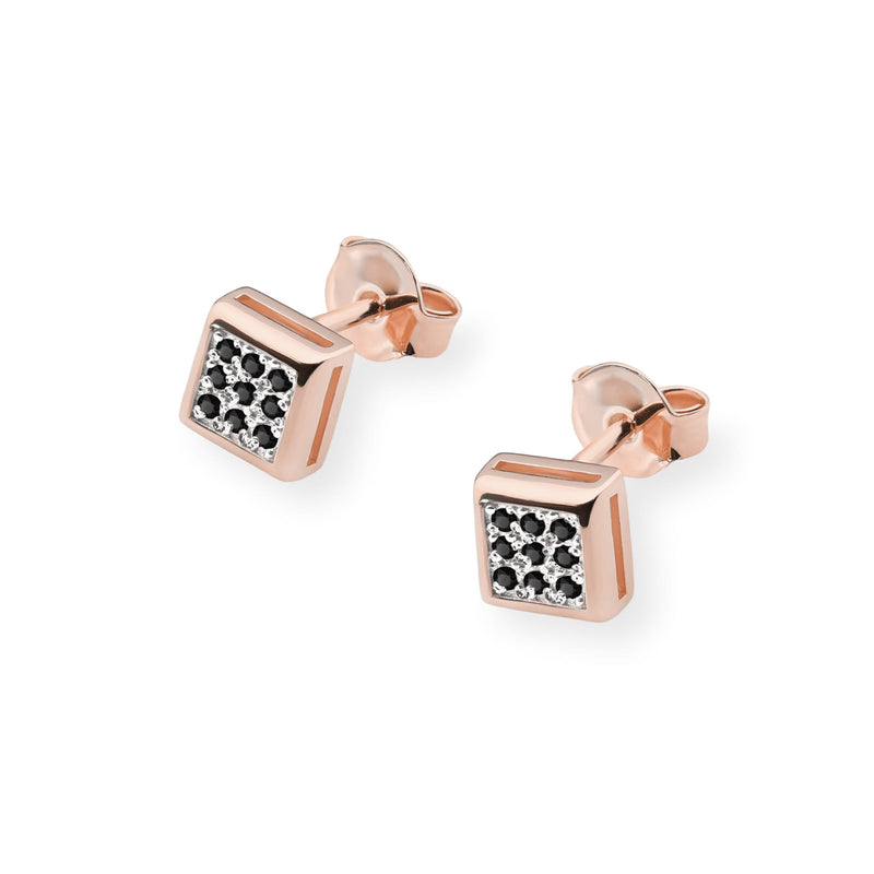 Cercei Aur 14K cu Diamante Naturale Negre 0.09 ct, imaginea 4 din 6