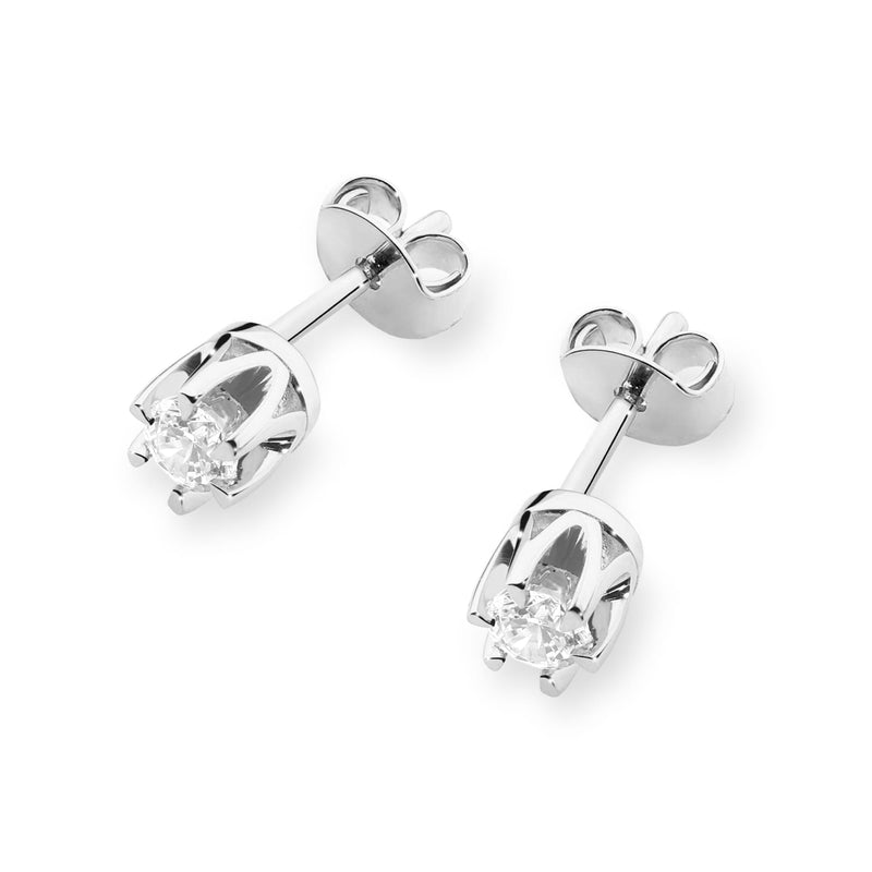 Cercei Aur 14K cu Diamant Natural 0.12 ct, imaginea 6 din 6