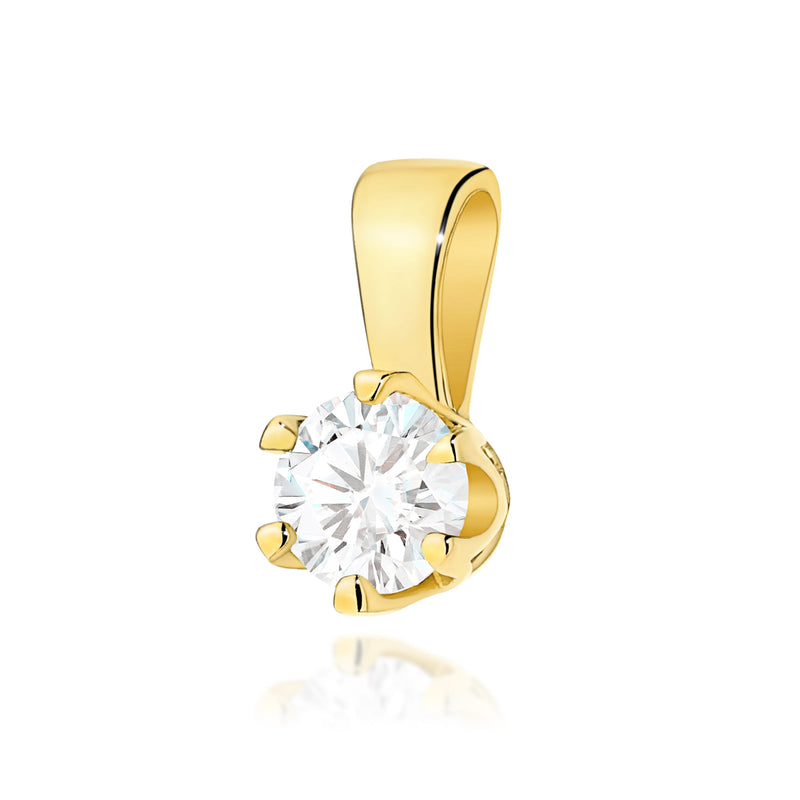 Pandantiv Aur 14K cu Diamant de Laborator 0.30 ct — Aur galben