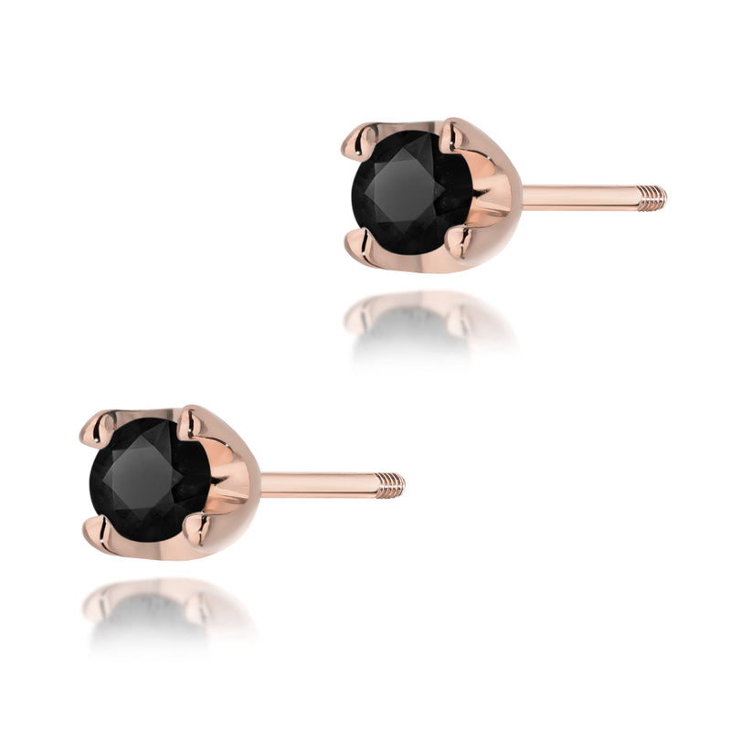 Cercei Aur 14K cu Diamant Natural Negru 0.12 ct, imaginea 3 din 6