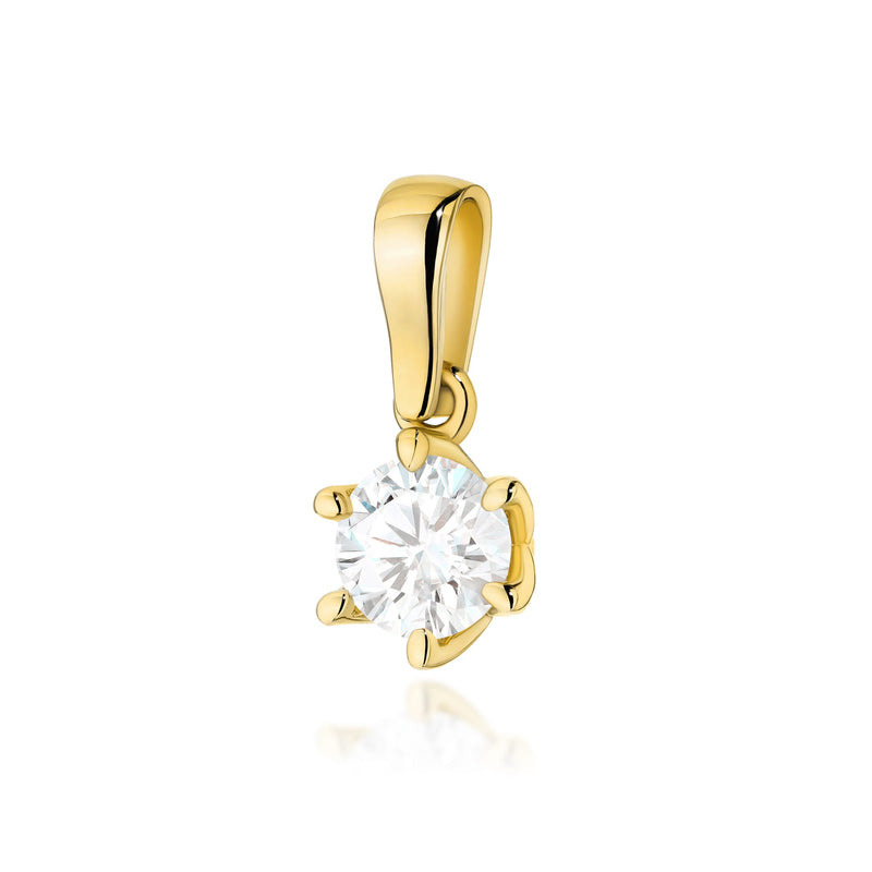 Pandantiv Aur 14K cu Diamant Natural 0.70 ct — Aur galben