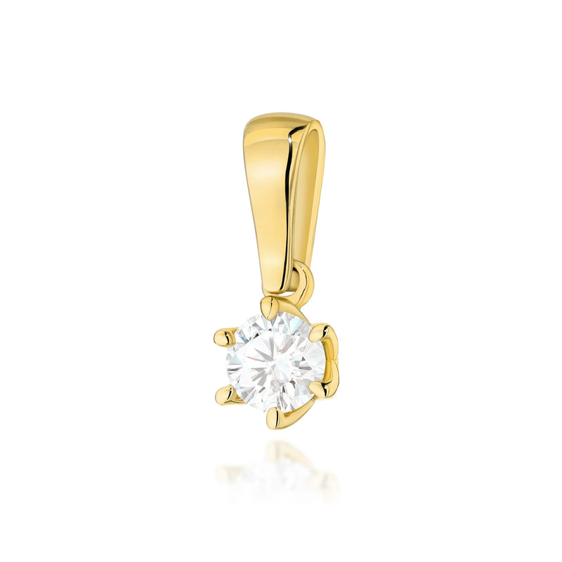 Pandantiv Aur 14K cu Diamant de Laborator 0.30 ct — Aur galben