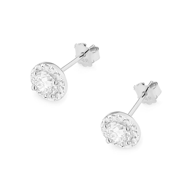 Cercei Aur 14K cu White Sapphire 0.60 ct si Diamante Naturale 0.24 ct, imaginea 8 din 9