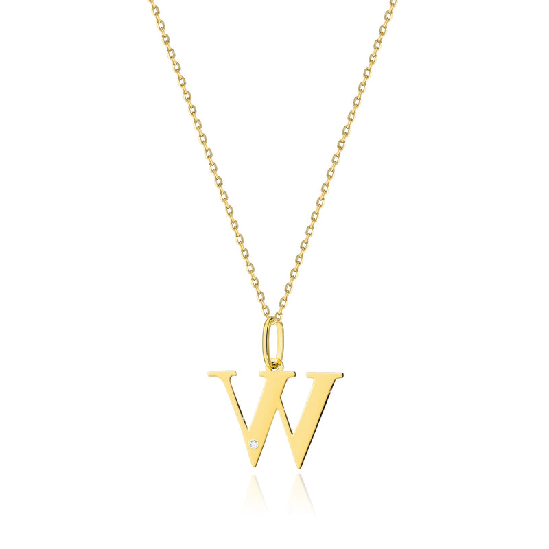 Colier Aur 14K cu Diamant Natural 0.01 ct — Aur galben