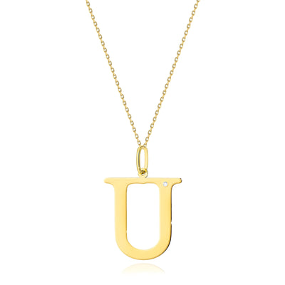 Colier Aur 14K cu Diamant Natural 0.01 ct