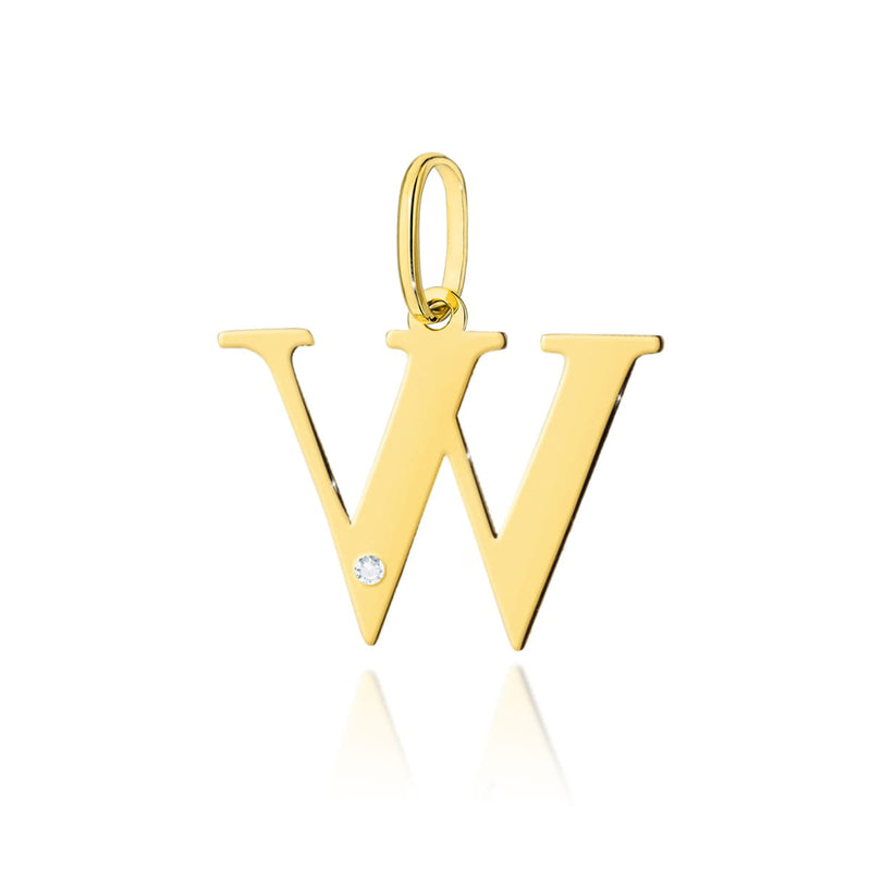 Pandantiv Aur 14K cu Diamante Naturale 0.01 ct — Aur galben