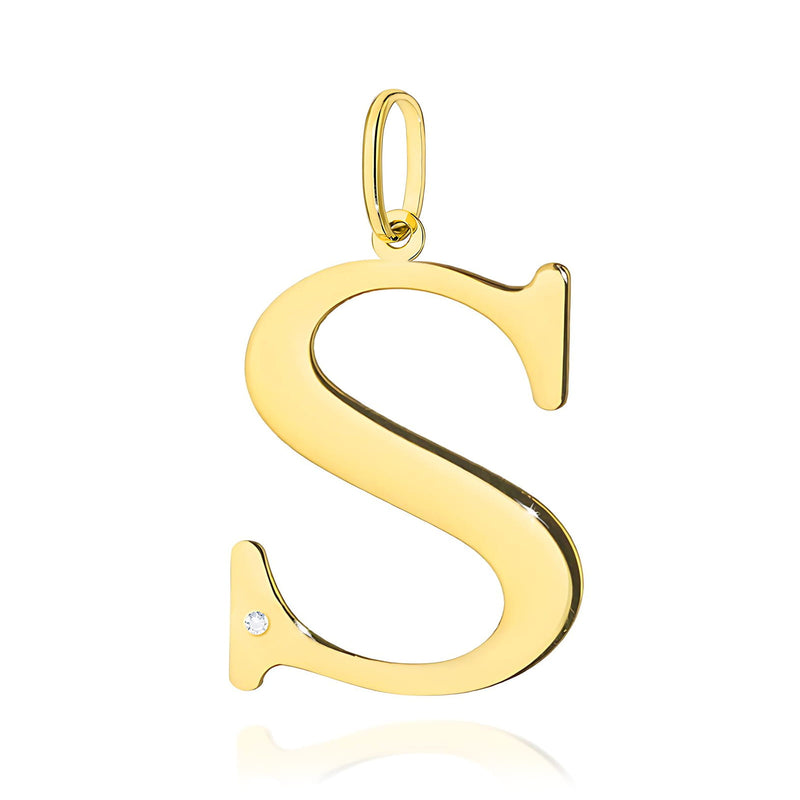 Pandantiv Aur 14K cu Diamante Naturale 0.01 ct — Aur galben