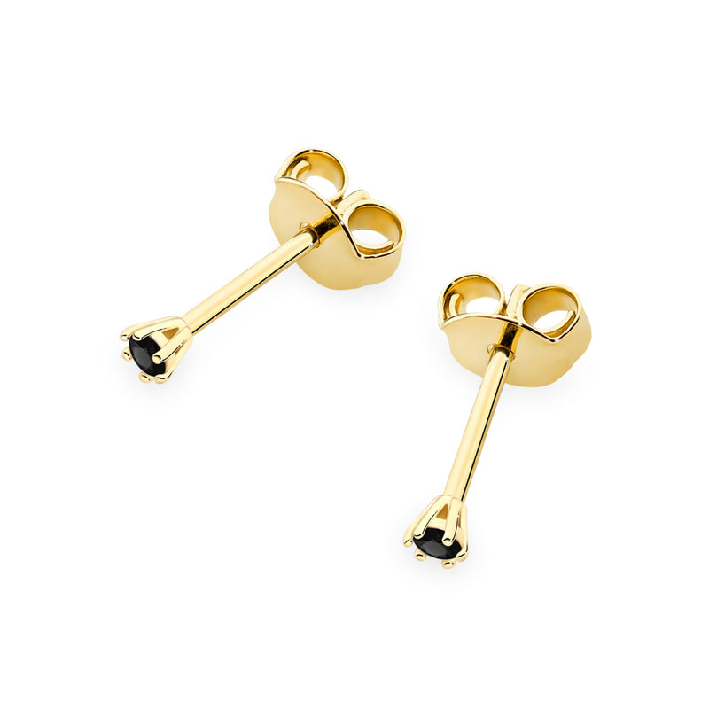 Cercei Aur 14K cu Diamant Natural Negru 0.04 ct, imaginea 2 din 9