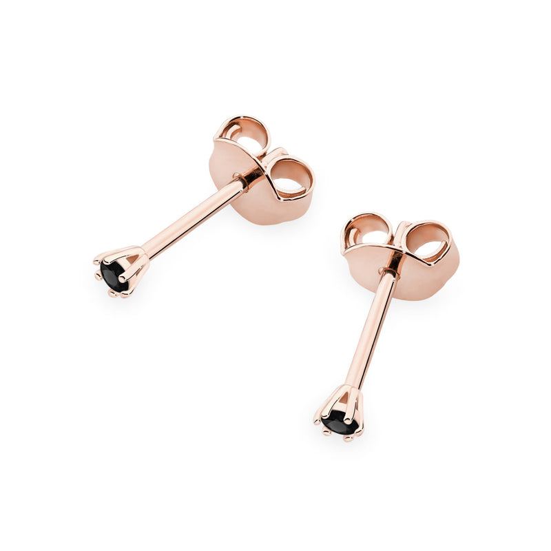 Cercei Aur 14K cu Diamant Natural Negru 0.04 ct, imaginea 5 din 9