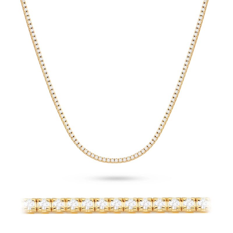 Colier Aur 14K cu Diamante de Laborator 3.38 ct — Aur galben