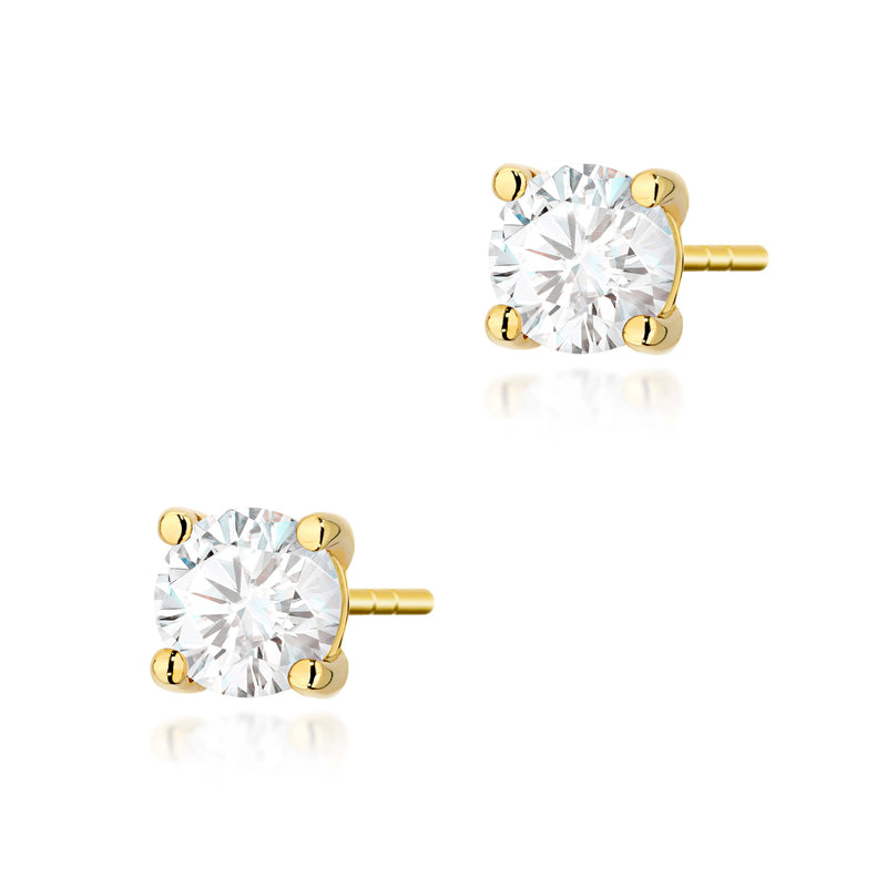 Cercei Aur 14K cu Diamant de Laborator 0.70 ct — Aur galben