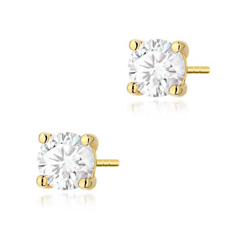 Cercei Aur 14K cu Diamant de Laborator 1.00 ct — Aur galben