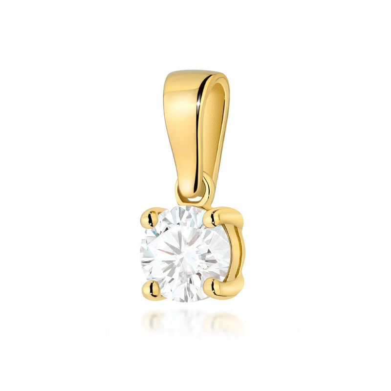 Pandantiv Aur 14K cu Diamant Natural 0.50 ct — Aur galben