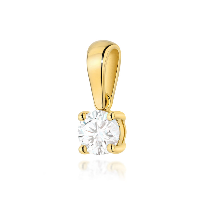 Pandantiv Aur 14K cu Diamant Natural 0.70 ct — Aur galben