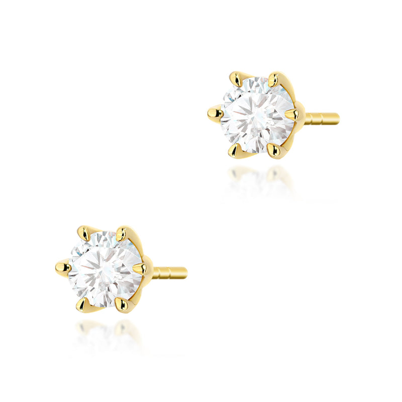 Cercei Aur 14K cu Diamant de Laborator 0.40 ct — Aur galben