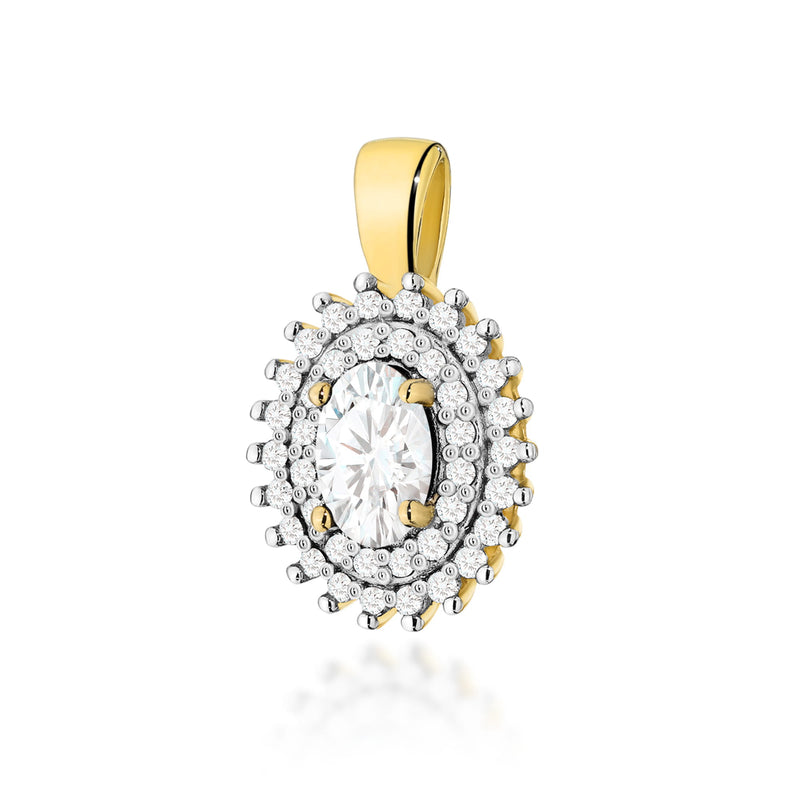 Pandantiv Aur 14K cu Diamante de Laborator 0.59 ct — Aur galben