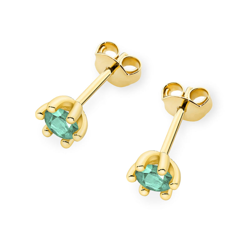 Cercei Aur 14K cu Smarald 0.15 ct, imaginea 2 din 9