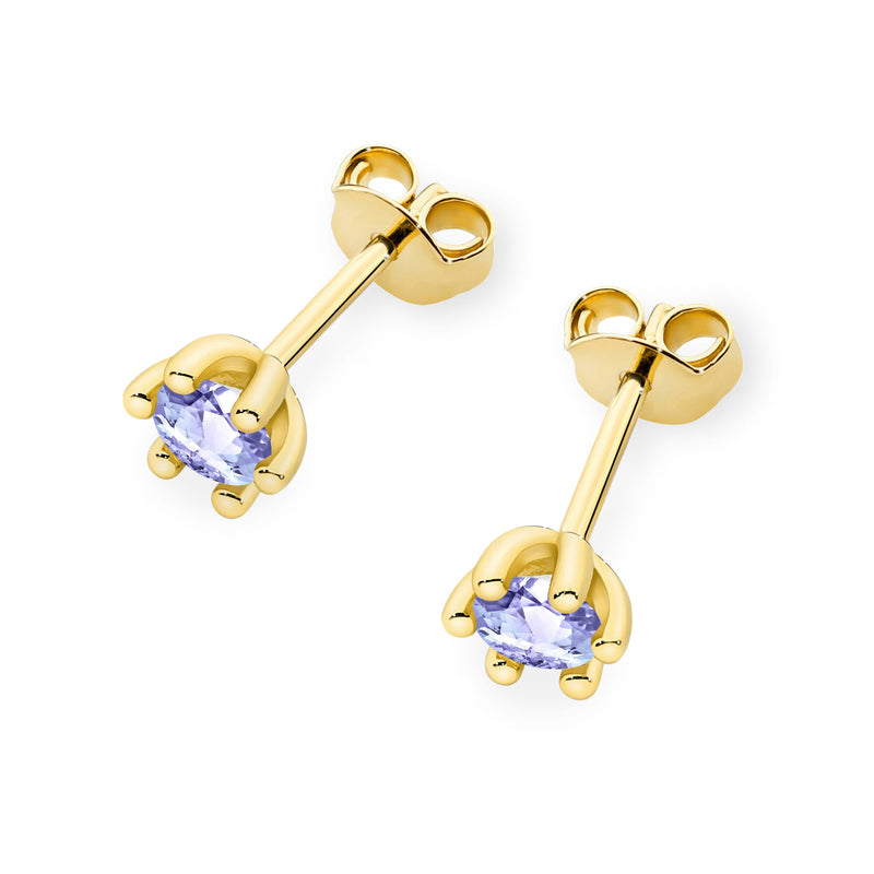 Cercei Aur 14K cu Tanzanit 0.15 ct, imaginea 2 din 9