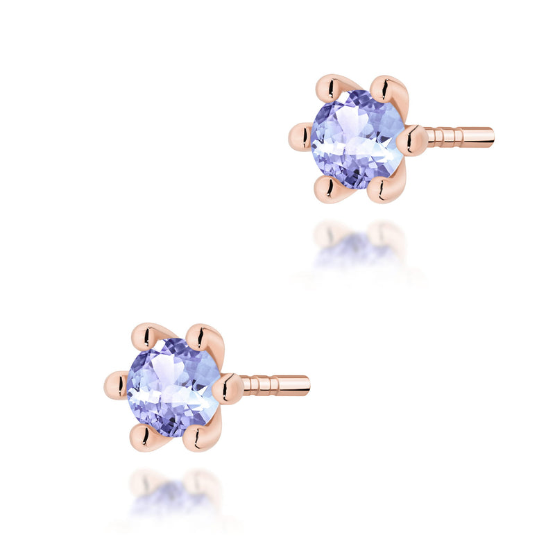 Cercei Aur 14K cu Tanzanit 0.15 ct, imaginea 4 din 9