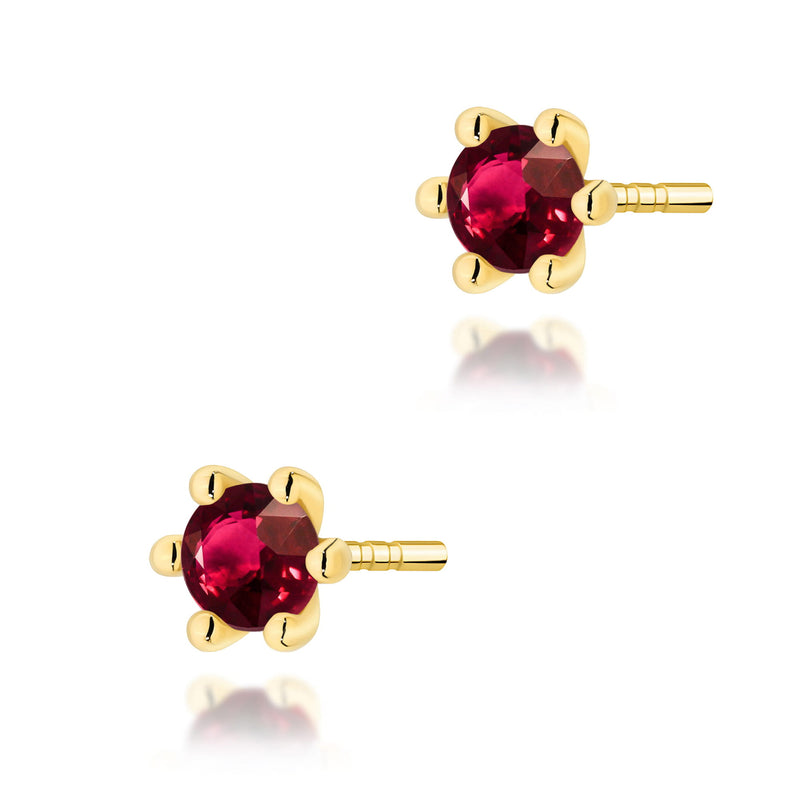 Cercei Aur 14K cu Rubin 0.15 ct — Aur galben