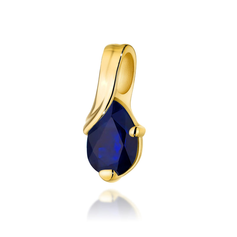 Pandantiv Aur 14K cu Safir 0.60 ct — Aur galben