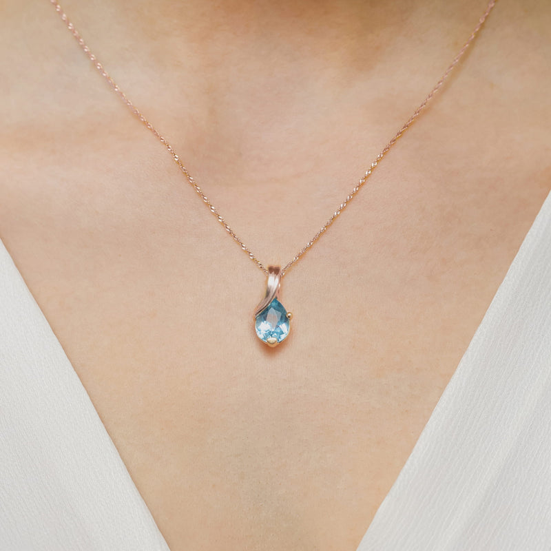 Pandantiv Aur 14K cu Topaz Swiss 0.90 ct, imaginea 6 din 9