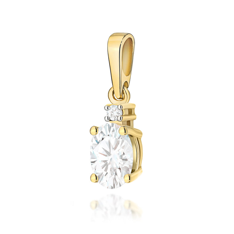 Pandantiv Aur 14K cu Diamante de Laborator 0.41 ct — Aur galben